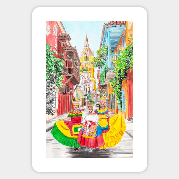 Cartagena, Colombia Sticker by NorrskenArt